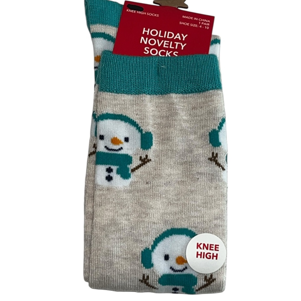 Holiday Snowman Knee High Novelty Socks NWT - Picture 8 of 9